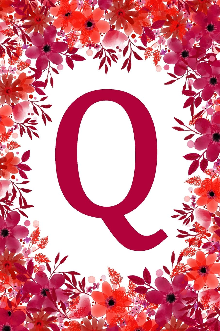 Q: Initial Q College Ruled Monogram Notebook | Perfect Watercolor Journal, Diary, Subject Composition Book With A Soft And Sturdy Matte Cover And A ... Purple, Burgundy And Pink Flower Garden Theme Non-fiction