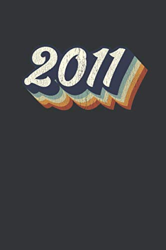 2011: Vintage Style Blank Lined Notebook, Groovy Gray Birthday Journal Media & Communication