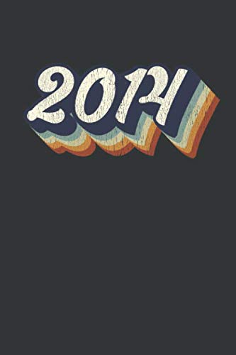 2014: Vintage Style Blank Lined Notebook, Groovy Gray Birthday Journal Media & Communication