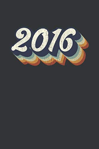 2016: Vintage Style Blank Lined Notebook, Groovy Gray Birthday Journal Media & Communication