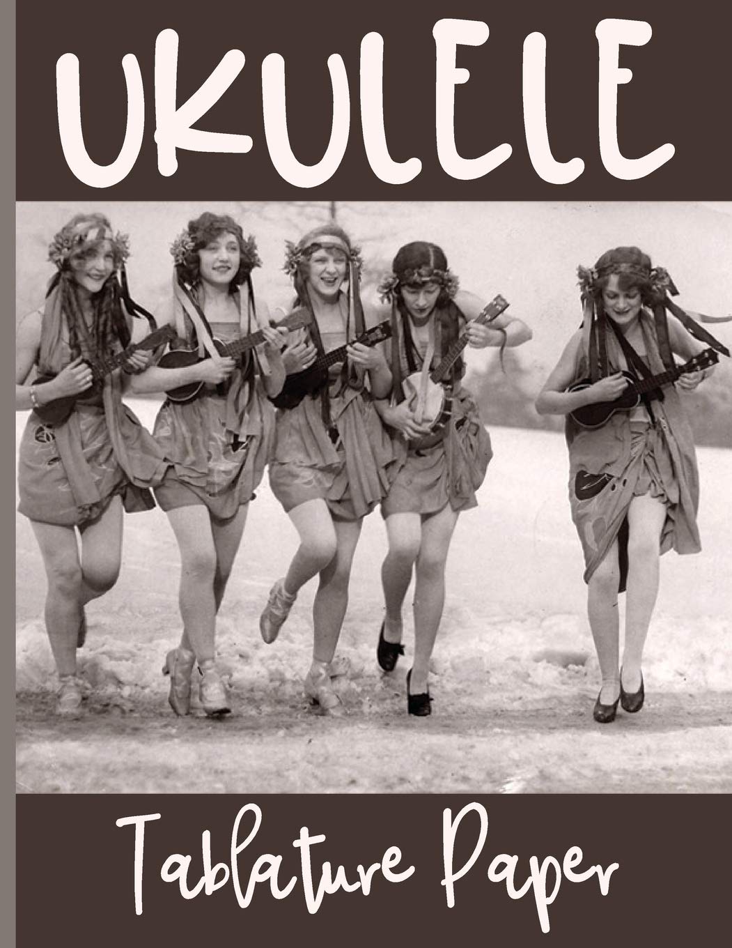Ukulele Tablature Paper: Blank Music Notebook 4 line staves and 5 blank chord boxes on top of each page Ladies Playing in the Snow (UT 8.5" x 11" 110pages, Band 1) Arts & Music