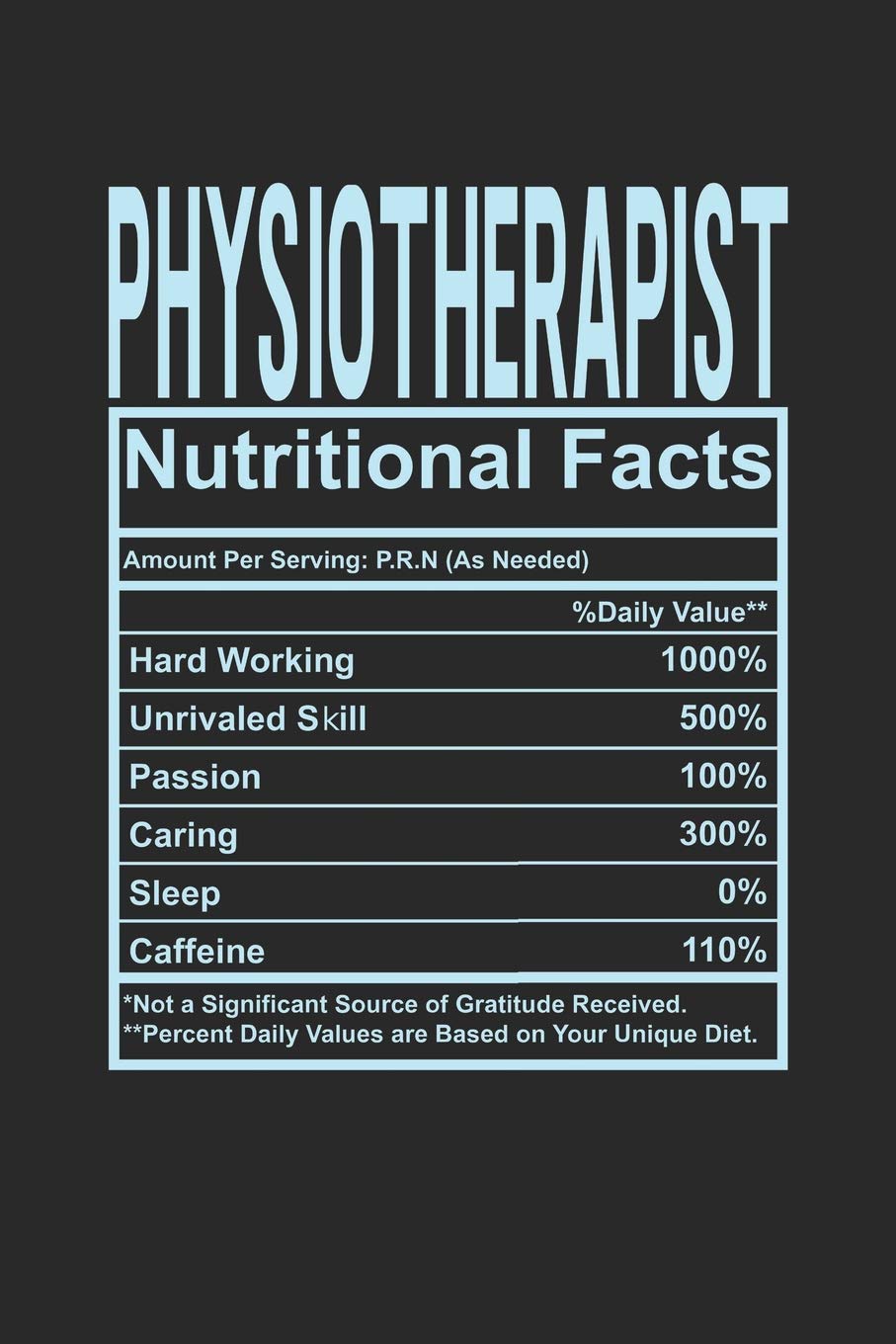 Physiotherapist Nutritional Facts: 6x9 dot grid notebook, 120 Pages, Composition Book and Journal, funny gift for your favorite Physiotherapist Essays & Short Stories