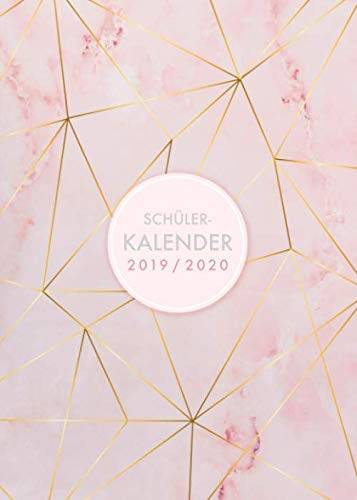 Schülerkalender 2019-2020: August 2019 bis August 2020, modernes Marble Cover Design mit rose-gold Pattern, Wochen- und Monatsplaner für Schüler, 1 Woche auf 2 Seiten, 15x21 cm Study Guides