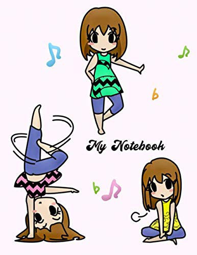 My Notebook: Blank, Wide-Ruled School Composition Book (Musical dancing girls) Education & Training