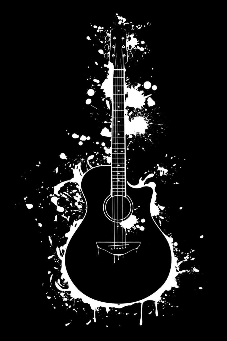 Notebook: A5 Block kariert - 120 Seiten Karo Notizbuch perfekt für Lieder oder Notenbuch, perfektes Geschenk für Gitarristen, Gitarrenspieler und Musiker! Books