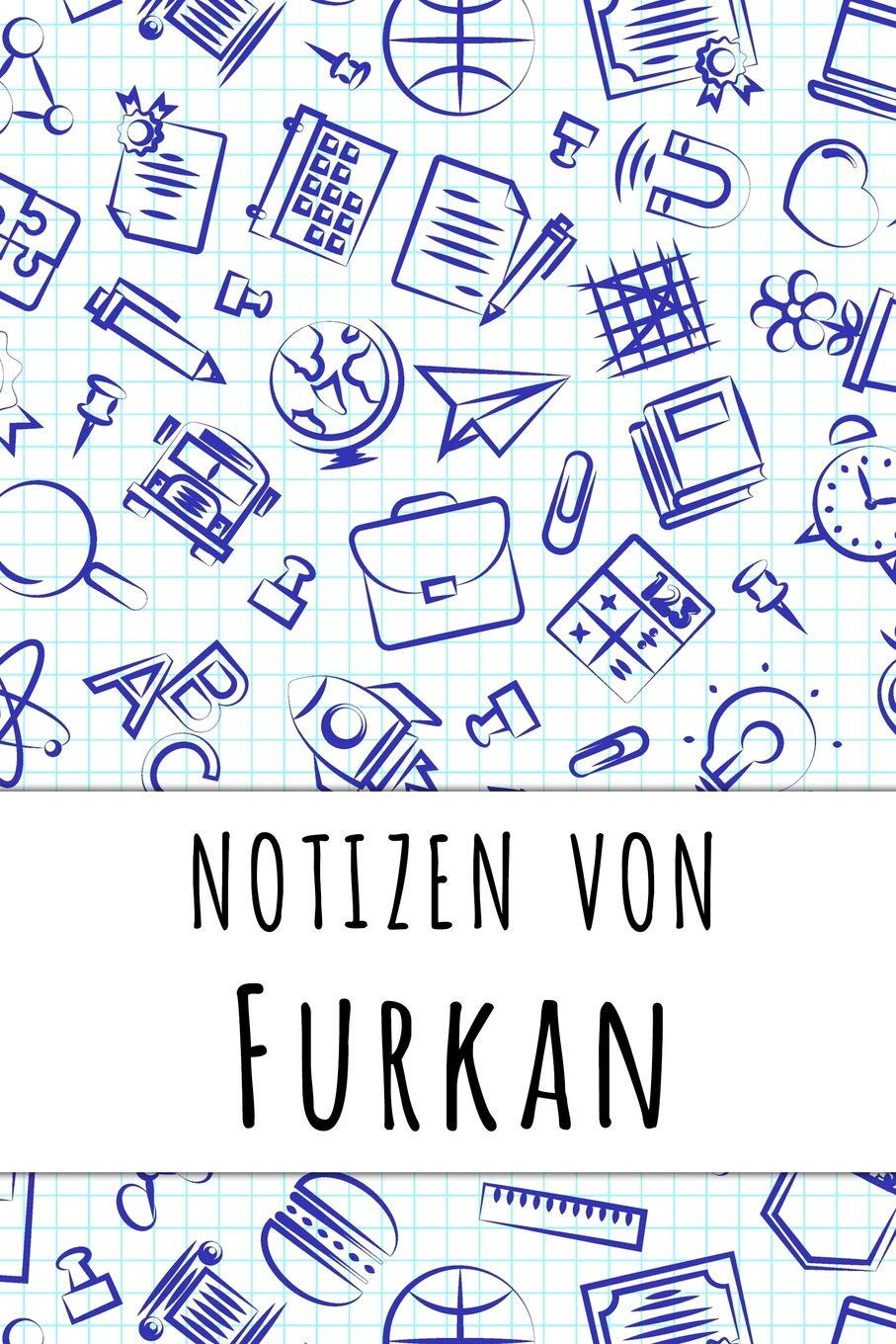 Notizen von Furkan: Kariertes Notizbuch mit 5x5 Karomuster für deinen personalisierten Vornamen Books