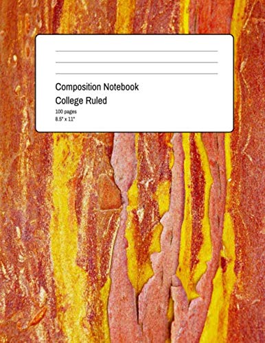 Composition Notebook College Ruled: 100 Pages + 8.5" x 11" + medium ruled paper with horizontal spacing + Beautiful Wood Design Cover Learning & Reference