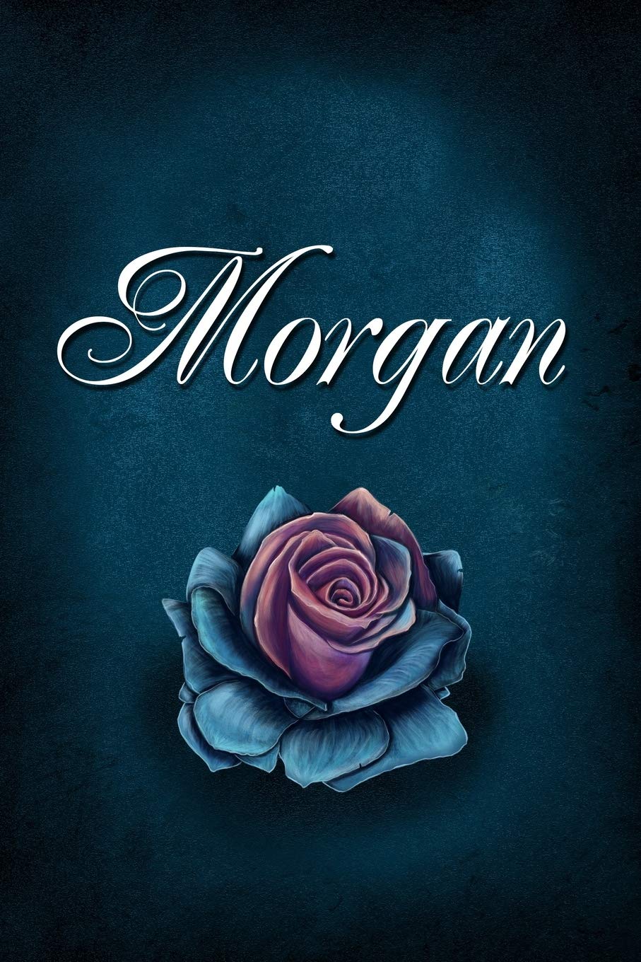 Morgan: Personalized Name Journal, Lined Notebook with Beautiful Rose Illustration on Blue Cover Garden & Plants