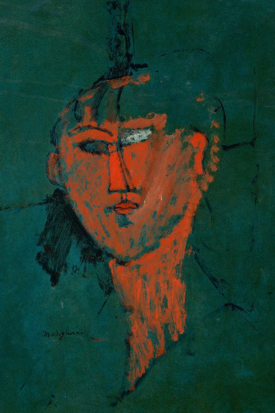 Art Journal: Amedeo Modigliani - Tête rouge - Art Cover College Ruled Notebook | 110 Pages Film, Art & Culture