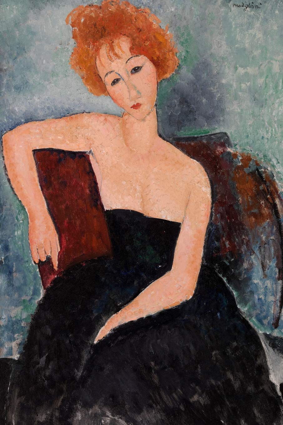Art Journal: Amedeo Modigliani - Redheaded Girl in Evening Dress - Art Cover College Ruled Notebook | 110 Pages Film, Art & Culture