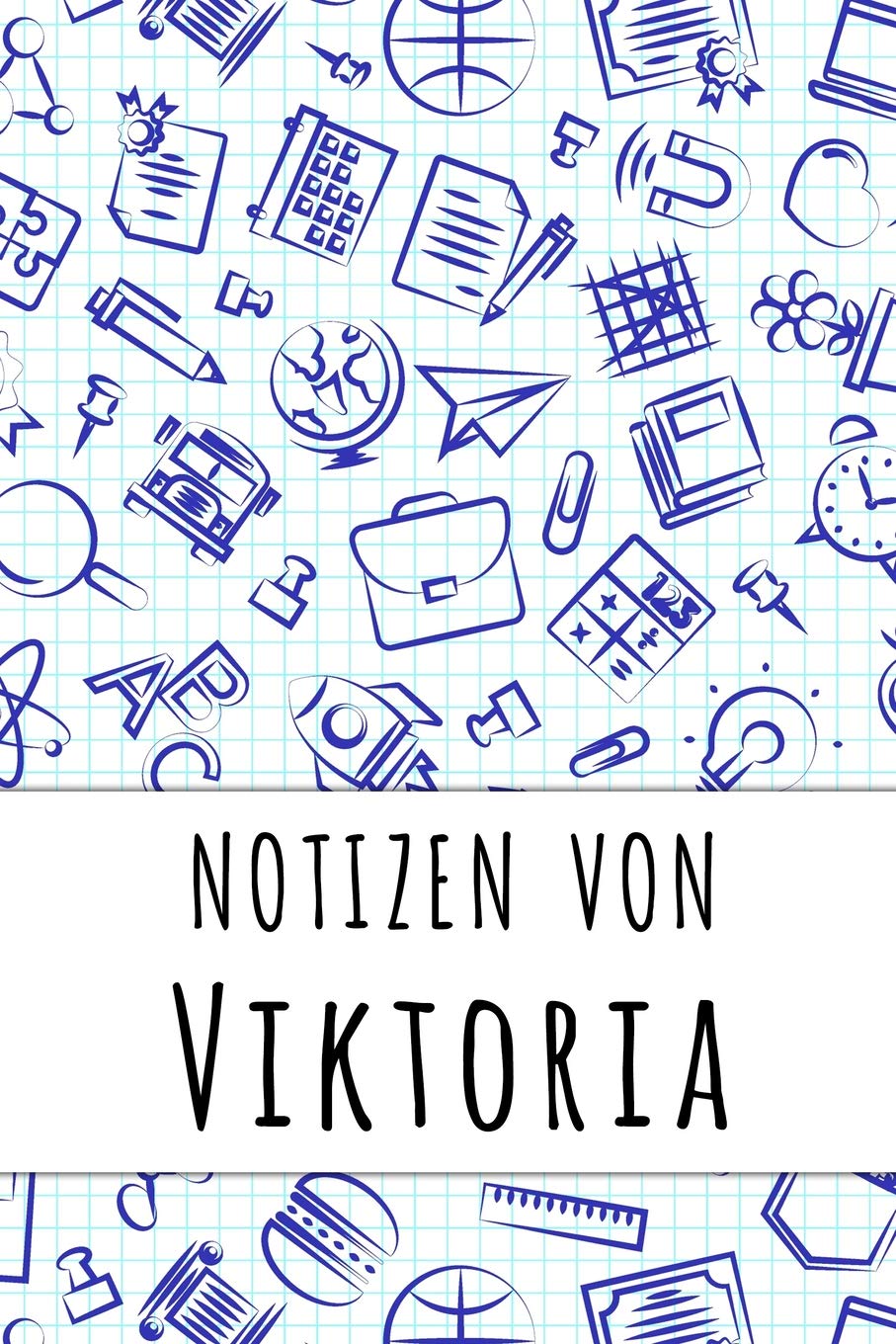 Notizen von Viktoria: Kariertes Notizbuch mit 5x5 Karomuster für deinen personalisierten Vornamen Books