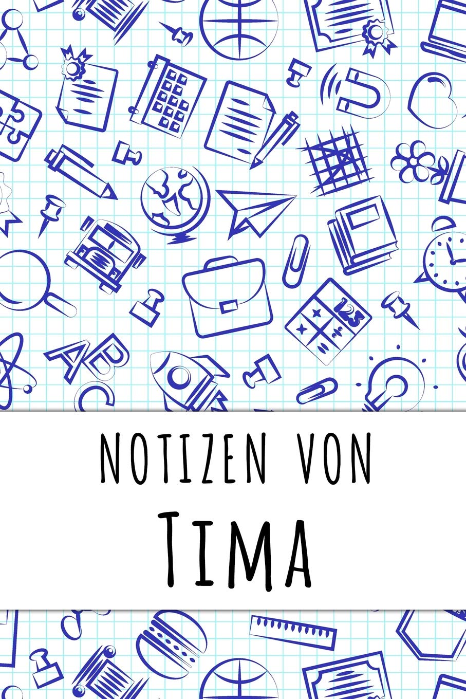 Notizen von Tima: Kariertes Notizbuch mit 5x5 Karomuster für deinen personalisierten Vornamen Books