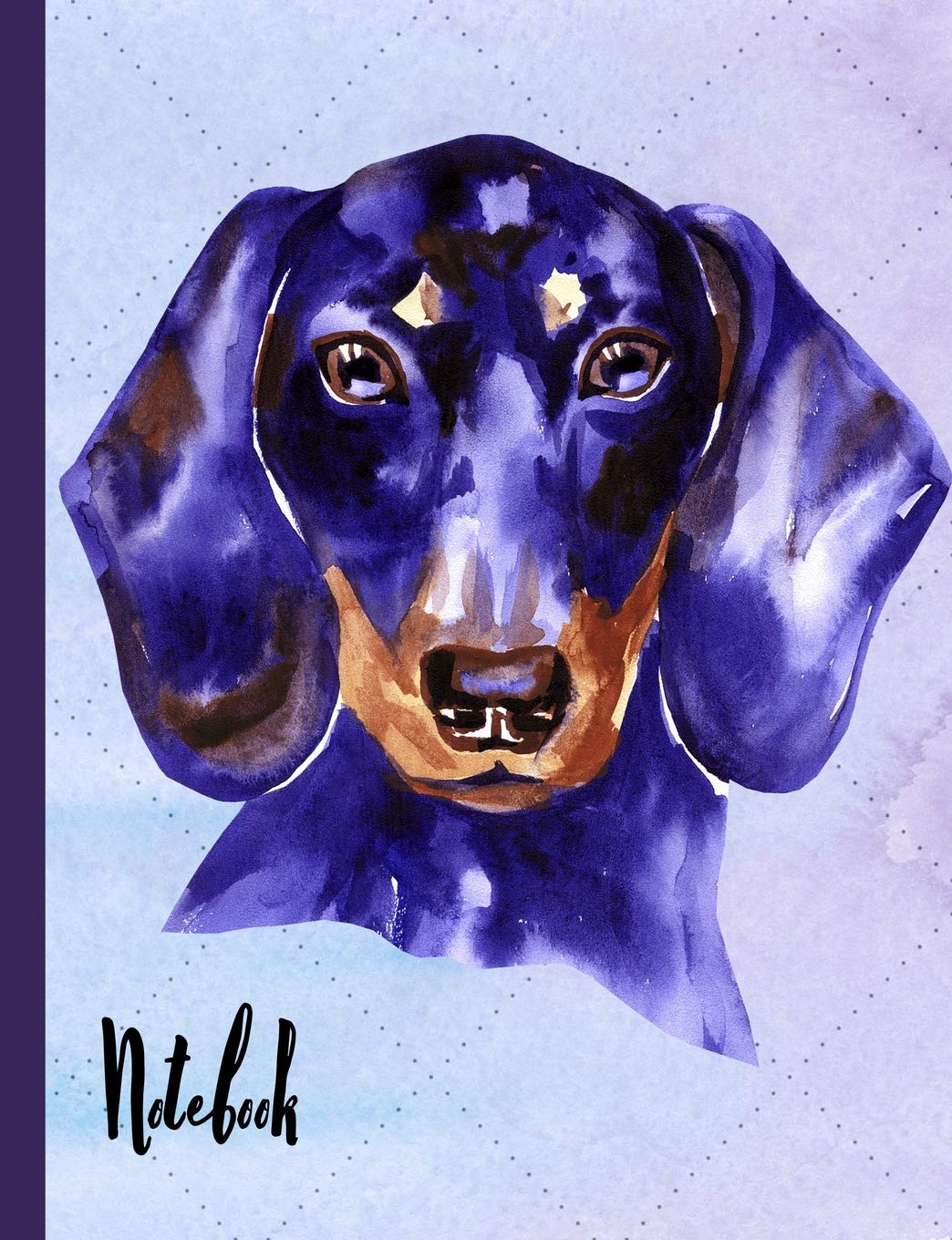 Notebook: School Notebook 100 Pages Wide Ruled Paper Watercolor Dog Face Pets