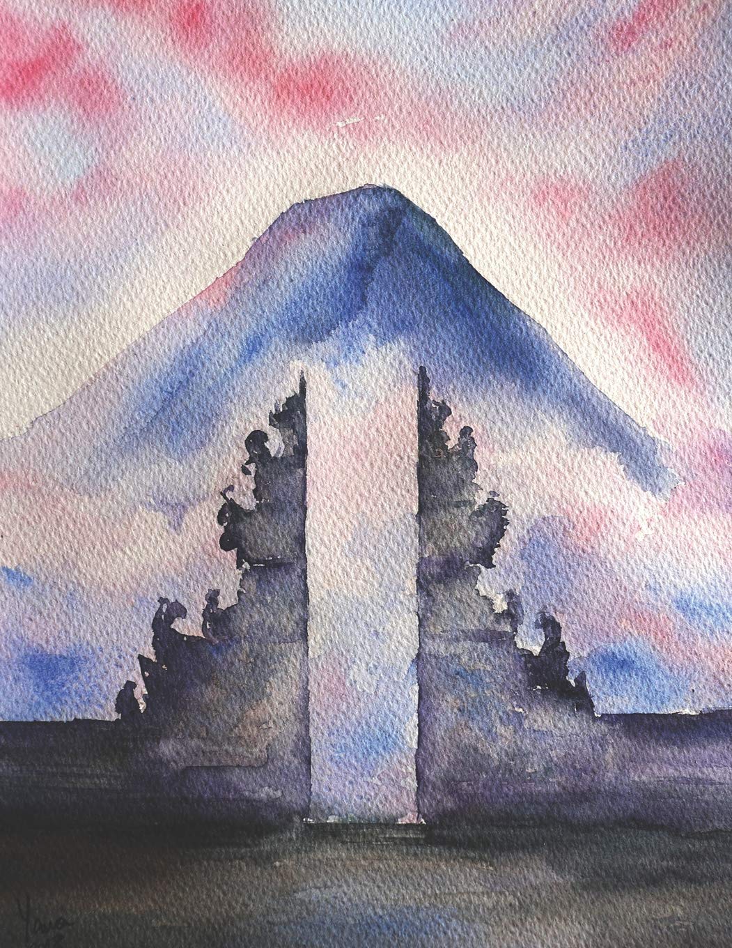 Sketchbook: Bali Gates | Pretty Blank Sketchbook with Watercolor Art Design | Beautiful Handmade Watercolor Portrait Cover | Perfect for Sketching, ... | Artistic Unruled Composition Sketchpad Arts & Music