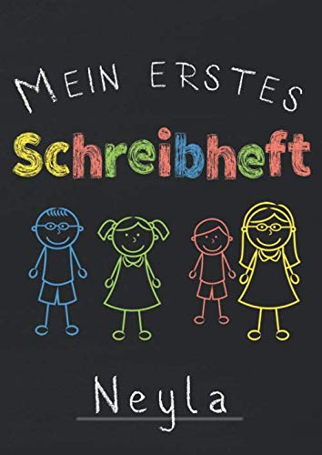 Mein erstes Schreibheft Neyla: A4 Schreiblernheft für die 1.Klasse zum schreiben lernen I Lineatur 1 I Geschenk zur Einschulung I Übungsheft mit 3 Linien Study Guides