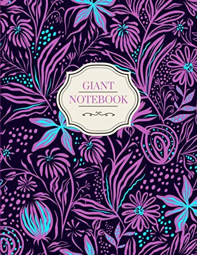 Giant Notebook | 500 Lined Pages, Purple Garden Theme: 8.5 x 11 in, with Table of Contents and Page Numbers, Golding’s Large Journal Series Media & Communication