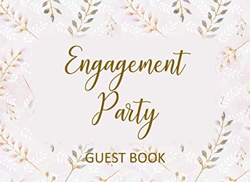Engagement Party Guest Book: Welcome Log Book with Marriage Advice & Well Wishes for Couple - Pink & Gold Fern Hobbies & Crafts