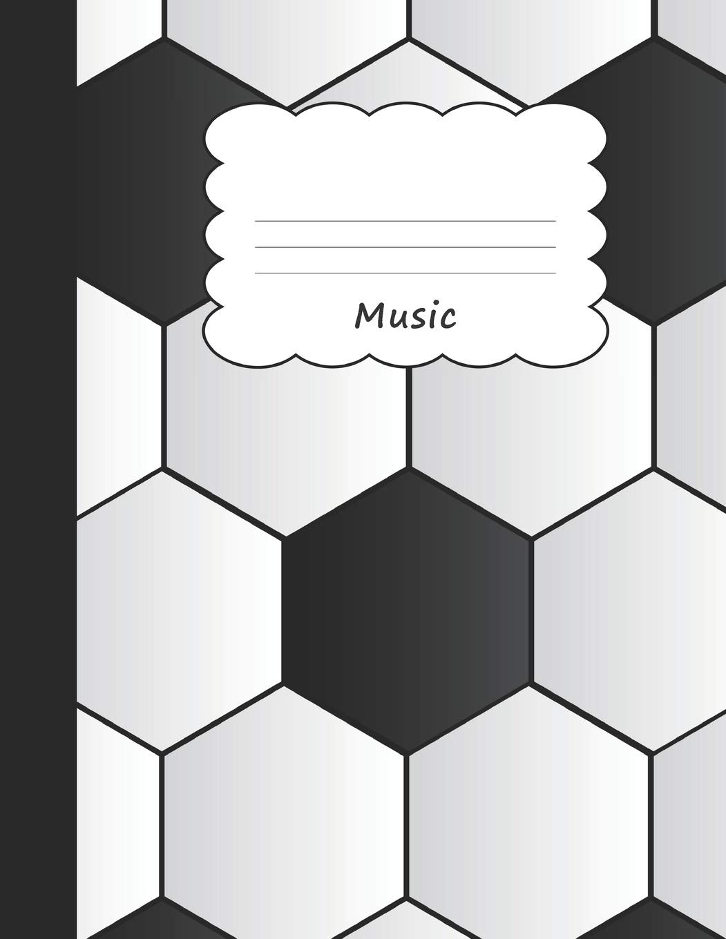 Music: Soccer Football Large Draw & Write Notebook Half Sketch & Wide Ruled Lined Paper | Goalkeeper Black & White Ball Goalie Pattern | For Sport ... Storytelling | Writing Pad Sketchbook Books