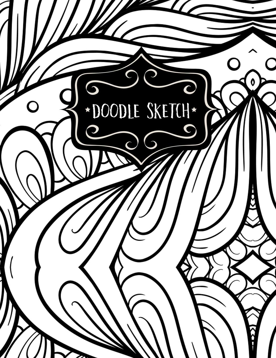 Doodle Sketch: Practice Creative Drawing, Writing, Large Blank Pages: Art Sketching Pad, Creative Notebook And Journal - #6 Lifestyle