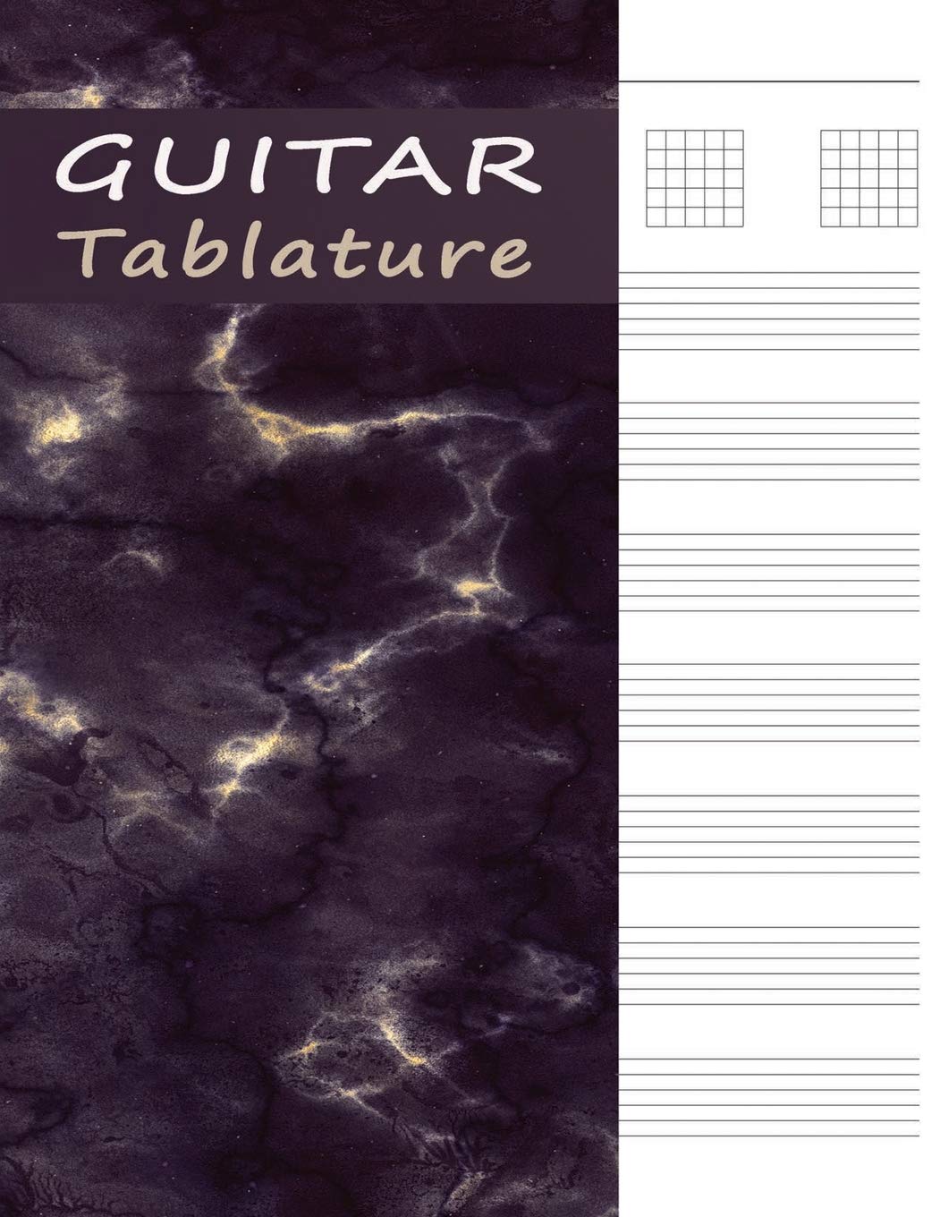 Guitar Tab Manuscript Book: Tablature Paper for Guitar Music & Songs – Purple Marble (Guitar Music Sheets, Band 2) Sheet Music