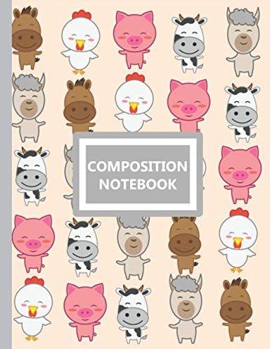 Composition Notebook: A Cute Farm Animal Lovers Practice Writing Journal, A 8.5x11" Blank Composition Notepad With 120 Practice Pages For School Education & Training