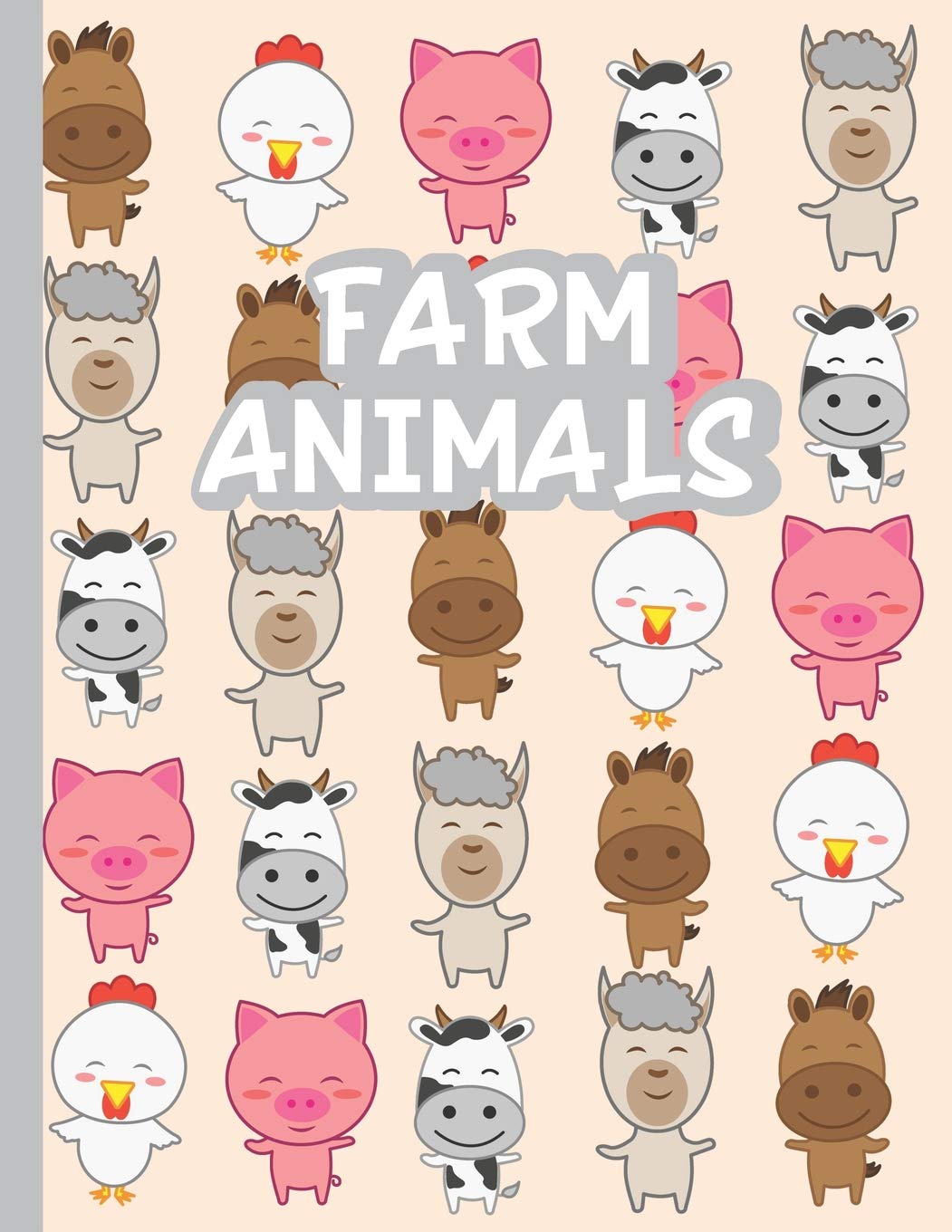 Farm Animals: A Cute Farm Animal Lovers Practice Writing Journal, A 8.5x11" Blank Composition Notepad With 120 Practice Pages For School Education & Training