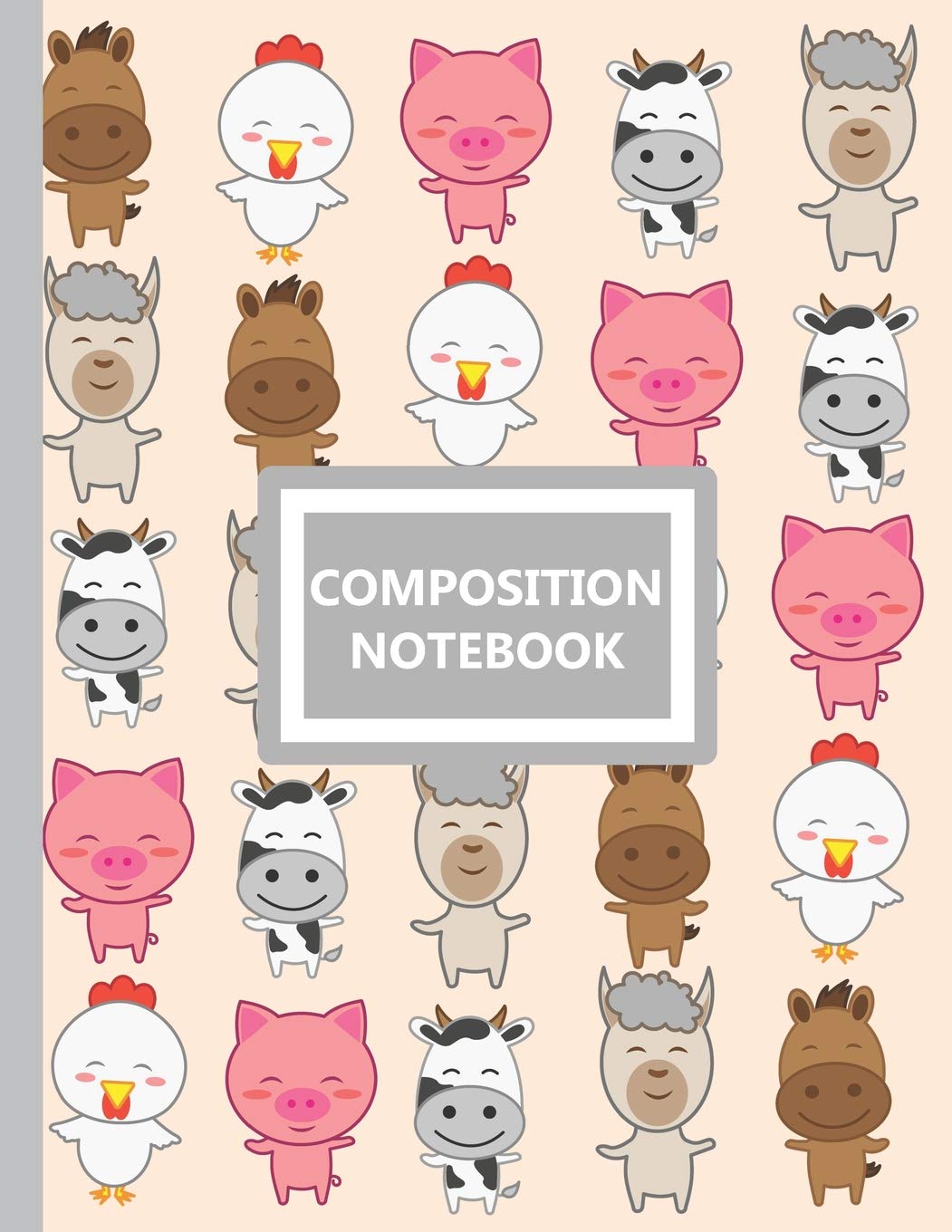Composition Notebook: A Cute Farm Animal Lovers Practice Writing Journal, A 8.5x11" Blank Composition Including Letters And Numbers Notepad With 120 Practice Pages For School Education & Training