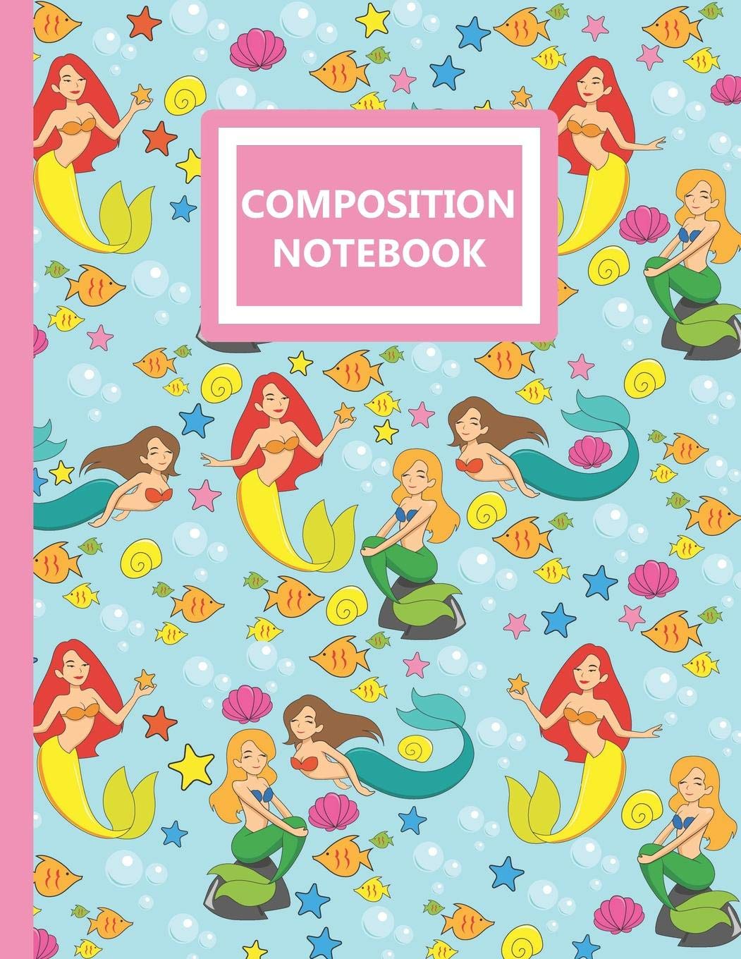 Composition Notebook: A Cute Mermaid Lovers Practice Writing Journal, A 8.5x11" Blank Composition Including Letters And Numbers Notepad With 120 Practice Pages For School Education & Training
