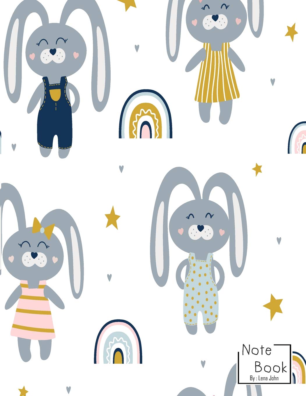 Notebook: Cute Bunny Star Notebook and Lined pages, Extra large (8.5 x 11) inches, 110 pages, White paper (Notebook for girls) Parents & Children