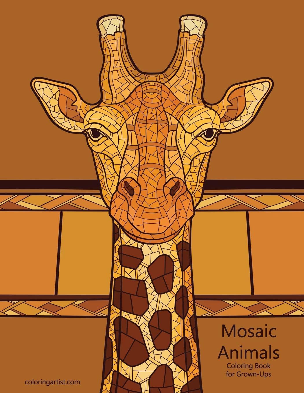 Mosaic Animals Coloring Book for Grown-Ups Hobbies & Crafts