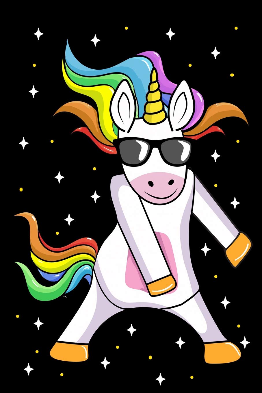 Funny floss dance flossing unicorn journal: Composition Journal Notebook Wide Ruled with 100 lined pages for you as budget planner or password ... kids as a back to school or kindergarten gift Manga