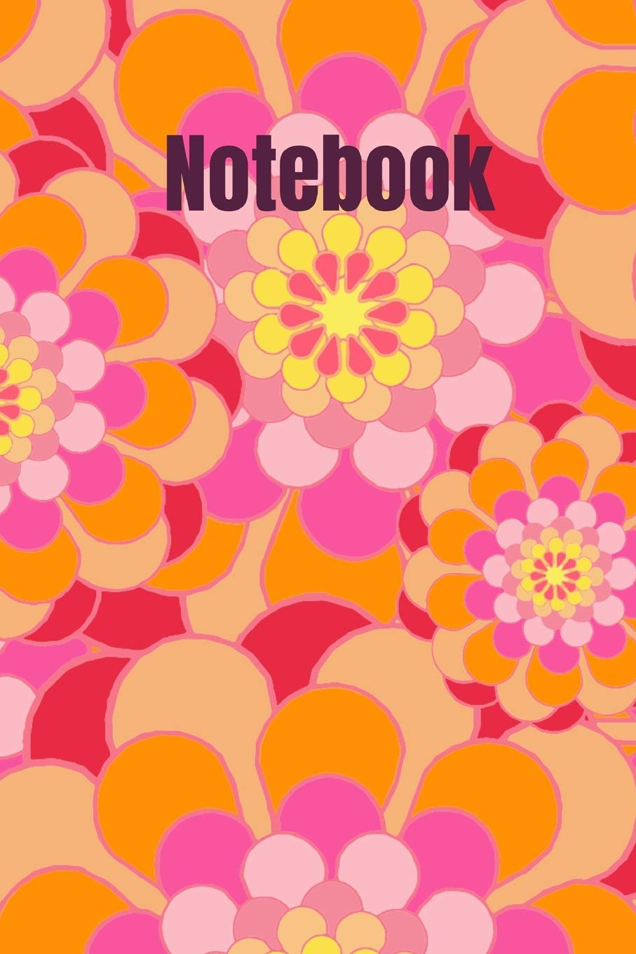 Notebook: A Notebook / Planner / Journal With A Cool Color Pattern Cover and Wide Ruled Line Paper Books