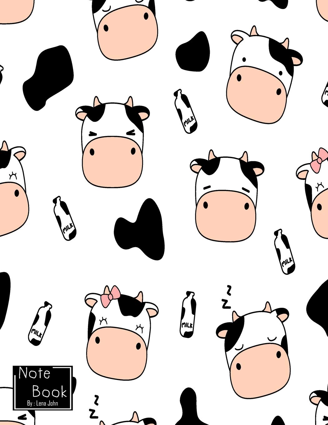Notebook: Cute Cow Faces Notebook and Lined pages, Extra large (8.5 x 11) inches, 110 pages, White paper (Notebook for Kids) Essays & Short Stories