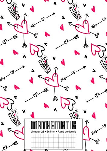MATHEMATIK: Matheheft A4 Lineatur 28 I Extrem dick: 120 Seiten I XXL Edition "Valentinstag" I Viel Platz für Notizen im Unterricht I für Mittelstufe ... für Schüler der Realschule und Gymnasium Non-fiction
