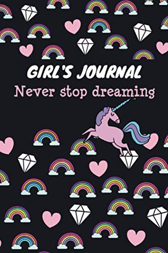 Girls Journal Never Stop Dreaming: Cute Unicorn Journal Notebook Gift for Girls Birthday, Party Bag Fillers, Christmas, Xmas, School, Diary - Girls ... 14, 15 - Unicorn Rainbow Heart - Lined Pages Parents & Children