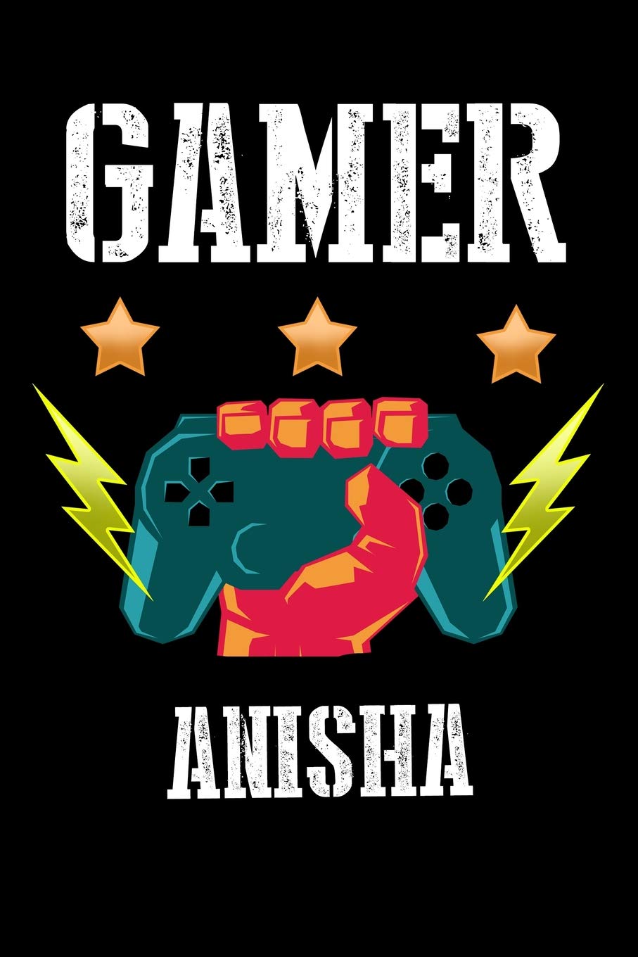 Gamer Anisha: Kariertes Notizbuch mit 5x5 Karomuster für deinen personalisierten Vornamen Books