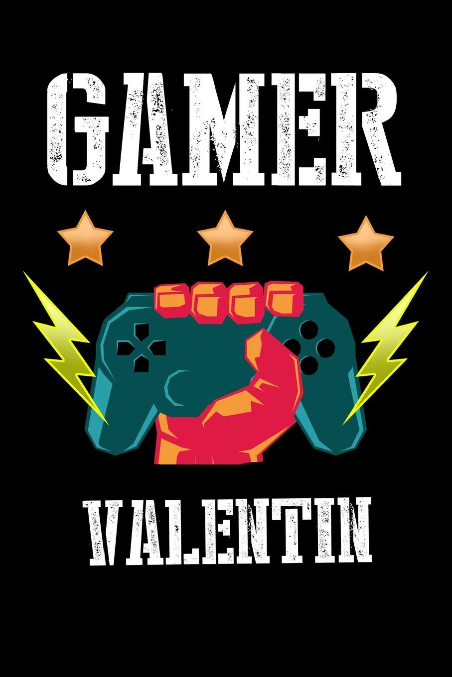 Gamer Valentin: Kariertes Notizbuch mit 5x5 Karomuster für deinen personalisierten Vornamen Books