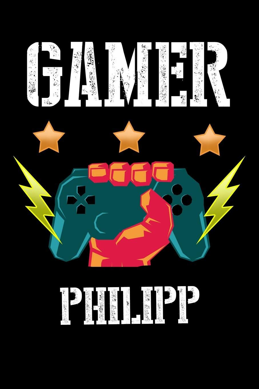 Gamer Philipp: Kariertes Notizbuch mit 5x5 Karomuster für deinen personalisierten Vornamen Books