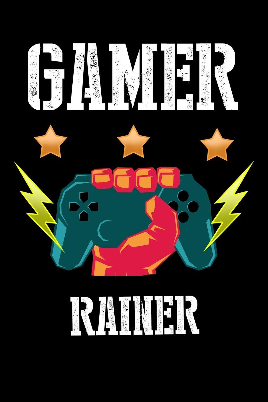 Gamer Rainer: Kariertes Notizbuch mit 5x5 Karomuster für deinen personalisierten Vornamen Books