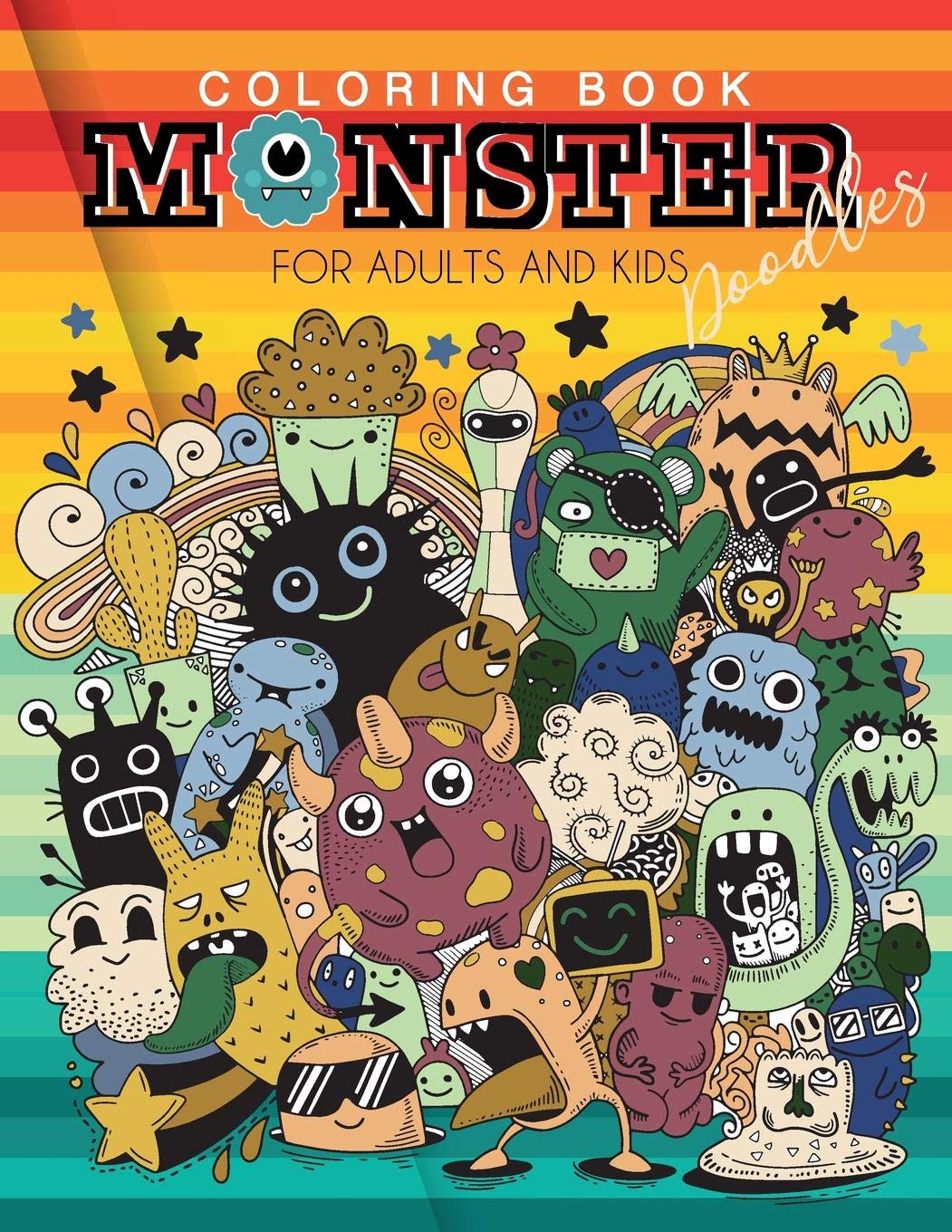 Coloring book Monster Doodles for Adults and Kids: Fun Easy and Relaxing Coloring Pages A Fun Activity Book For 5-12 Year Manga