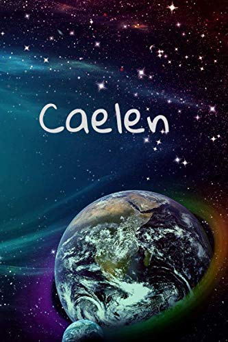 Caelen: Personalised Space Cover Notebook | 160 Ruled Pages | 6x9 Journal | Paperback Diary | Glossy Finish Essays & Short Stories