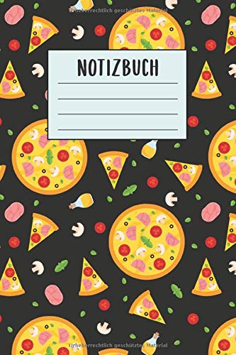 Notizbuch: 6x9 liniert Pizza Notizbuch Cooking & Enjoying