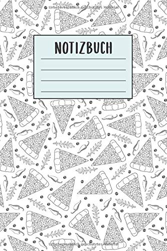 Notizbuch: 6x9 liniert Pizza Notizbuch Cooking & Enjoying