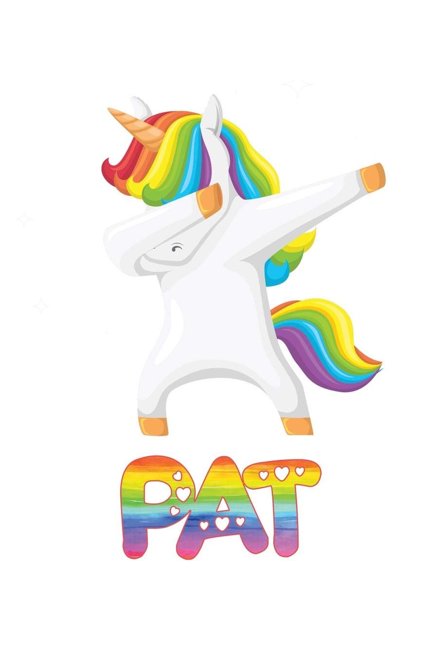Pat: Pat 6x9 Journal Notebook Dabbing Unicorn Rainbow Learning & Reference
