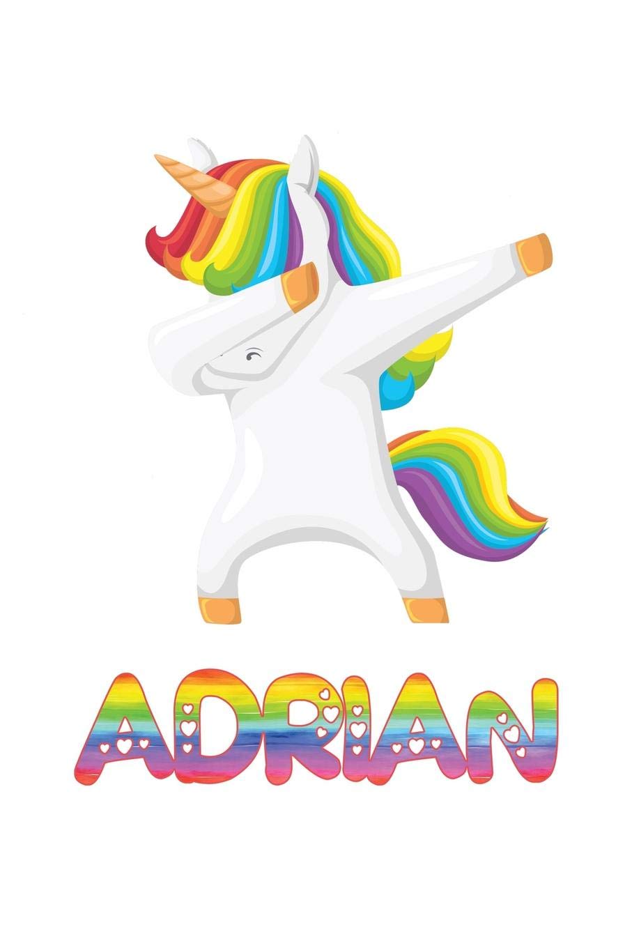 Product Image: Adrian: Adrian 6x9 Journal Notebook Dabbing Unicorn Rainbow