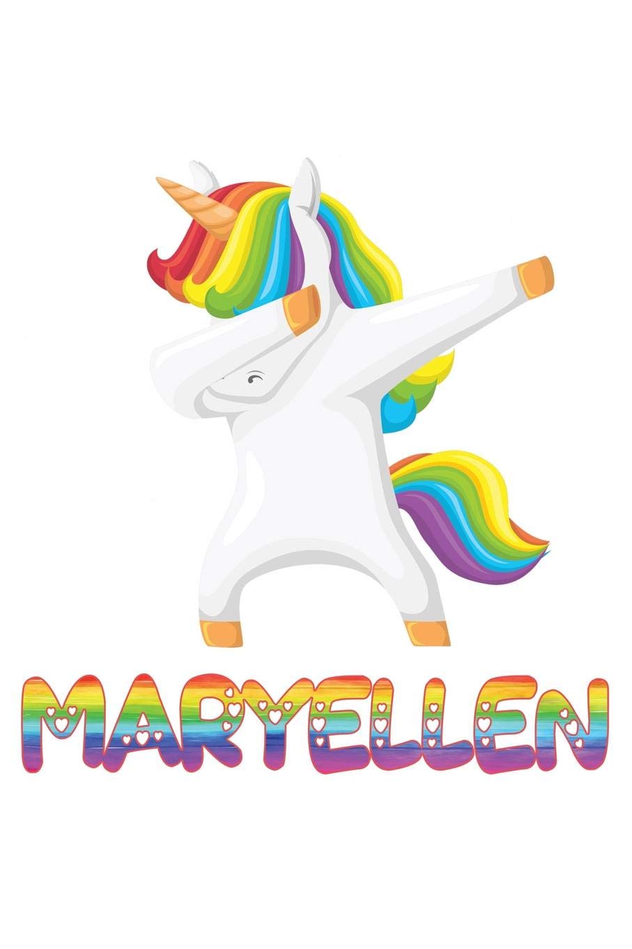 Maryellen: Maryellen 6x9 Journal Notebook Dabbing Unicorn Rainbow book