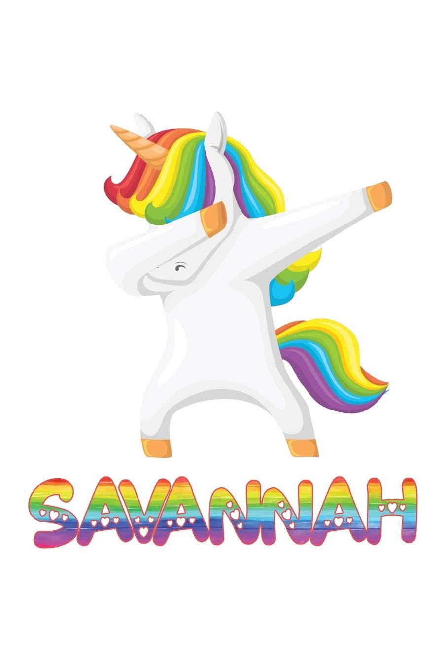 Savannah: Savannah 6x9 Journal Notebook Dabbing Unicorn Rainbow Essays & Short Stories