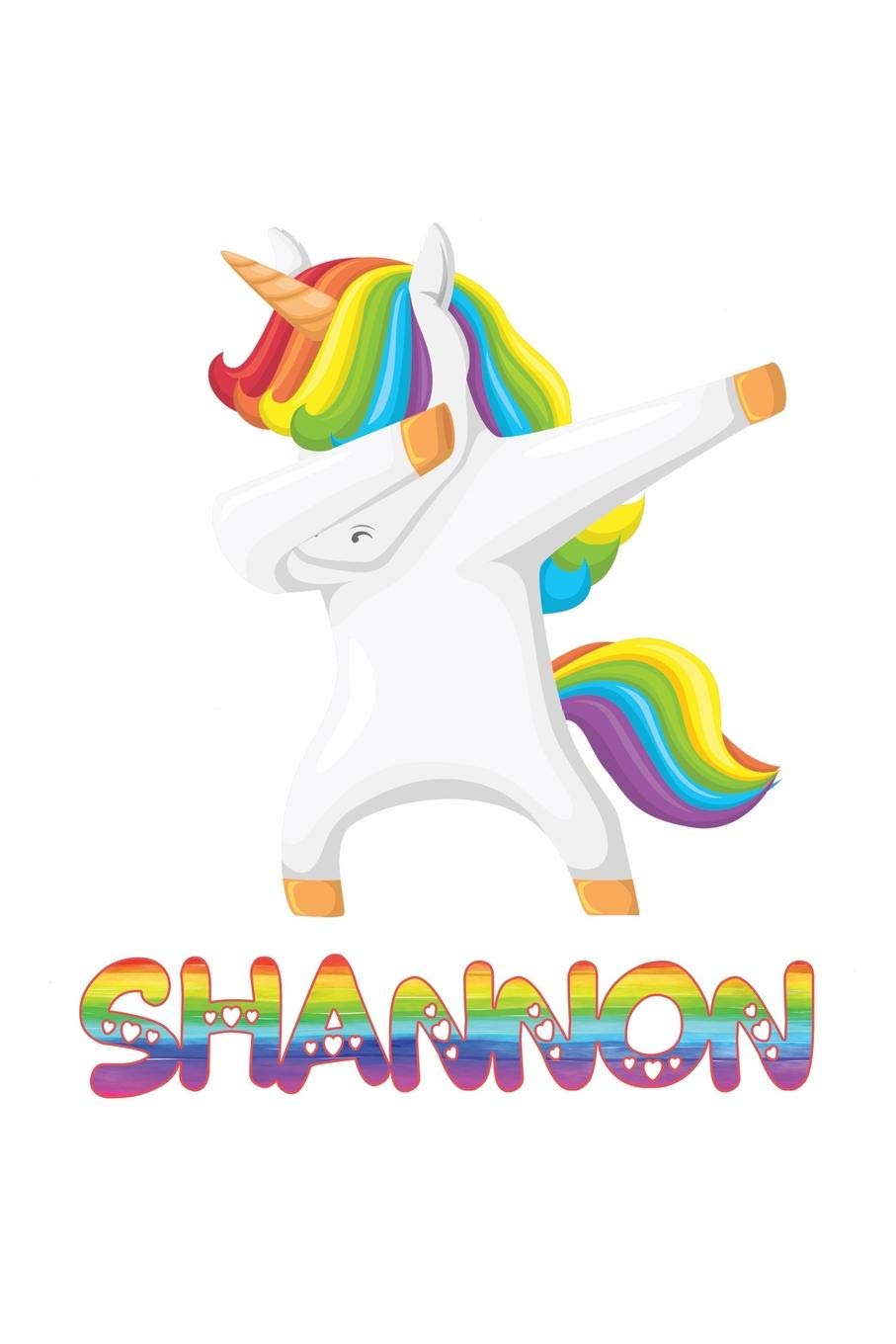 Shannon: Shannon 6x9 Journal Notebook Dabbing Unicorn Rainbow Essays & Short Stories