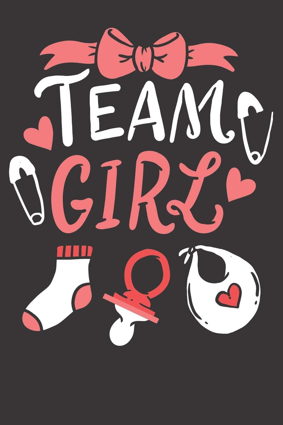 Gender Reveal Party Notebook: Team Girl Gender Reveal Party Pink Blue Baby Announcement 6x9 Dot Grid Dotted 120 Pages for School College Books