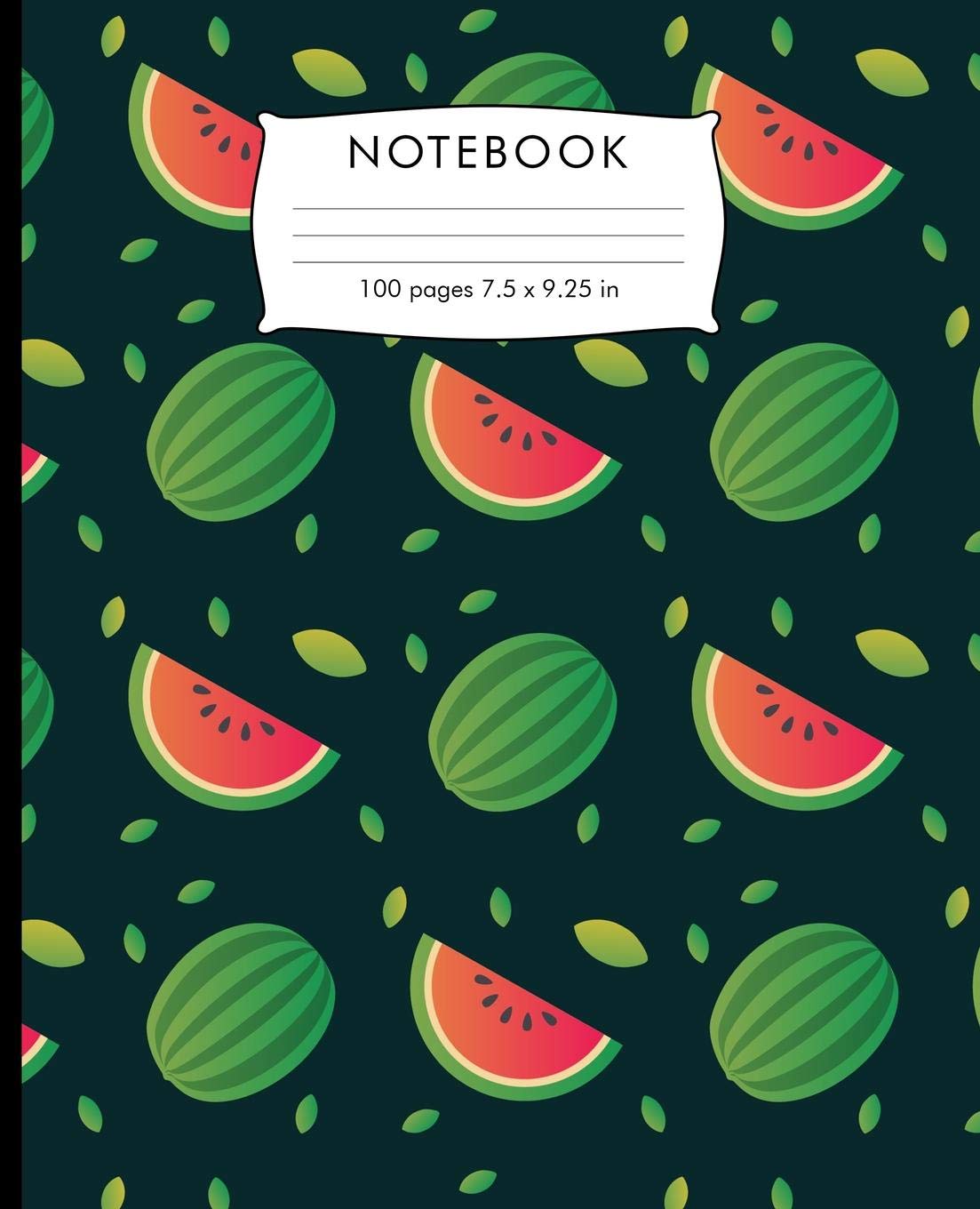 Notebook: Watermelon summer fruit pattern Composition Notebook. 100 pages Wide Ruled Book 7.5 x 9.25 in journal for elementary students, teachers, girls, boys, kids, college students. Mathematics